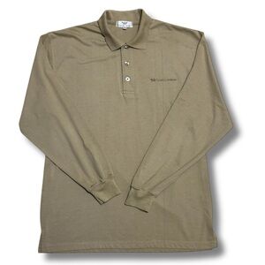 GIORGIO ARMANI Men's Long Sleeve Polo Shirt, Beige